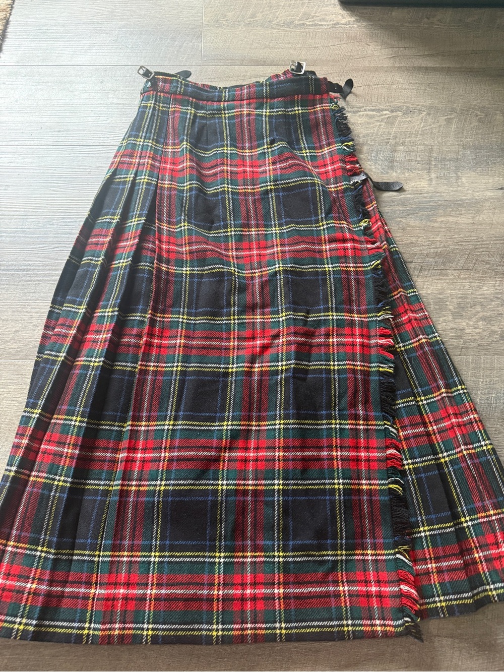 Wool, Vintage, Women’s Red Plaid A-Line Wrap Skirt